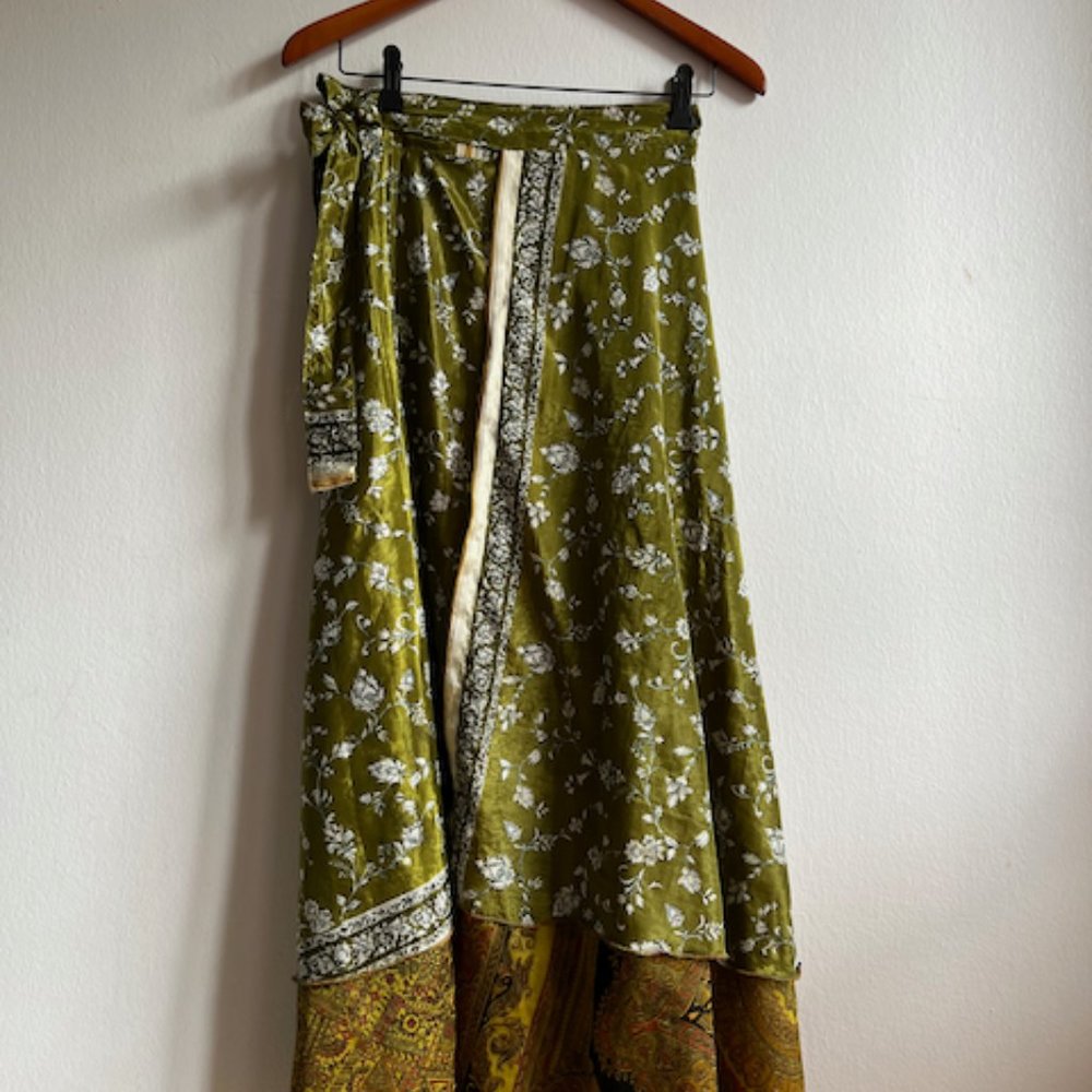 Long Reversible Wrap Skirt from India